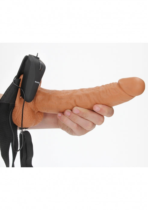 Vibrating Hollow Strapon with Balls - 9'' / 23 cm