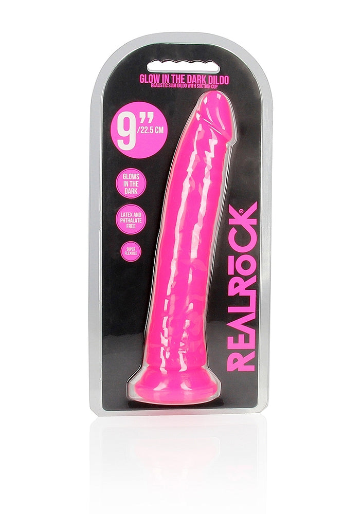 9" Inch Slim Glow in the Dark Neon - Pink