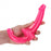 6" Inch Strapless Strap-On Glow in the Dark Neon - Pink