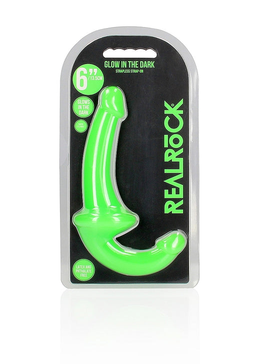 6" Inch Strapless Strap-On Glow in the Dark Neon - Green