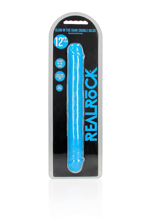 12" Inch Double Dong Glow in the Dark Neon - Blue