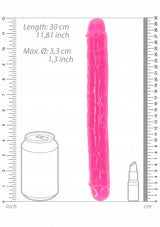 12" Inch Double Dong Glow in the Dark Neon - Pink