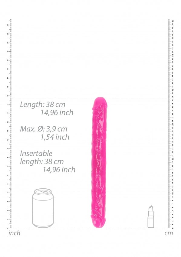 15" Inch Double Dong Glow in the Dark Neon - Pink