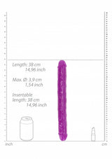 15" Inch Double Dong Glow in the Dark Neon - Purple