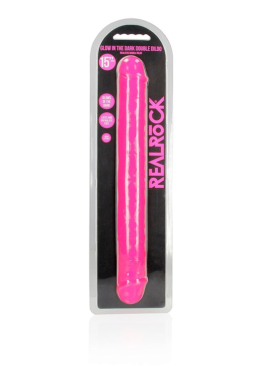 15" Inch Double Dong Glow in the Dark Neon - Pink