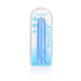 Crystal Clear Dildo 9" Inch Straight No Balls - Blue