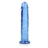 Crystal Clear Dildo 9" Inch Straight No Balls - Blue