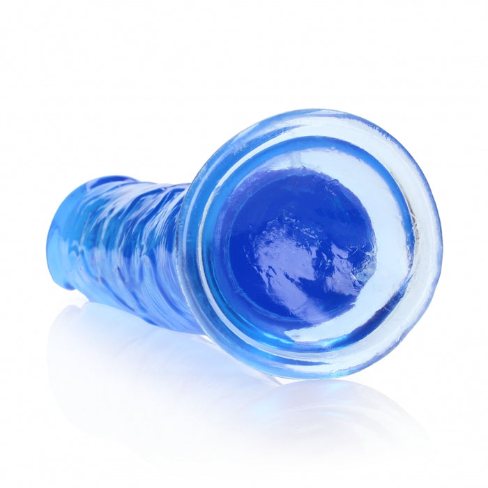 Crystal Clear Dildo 11" Inch Straight No Balls - Blue