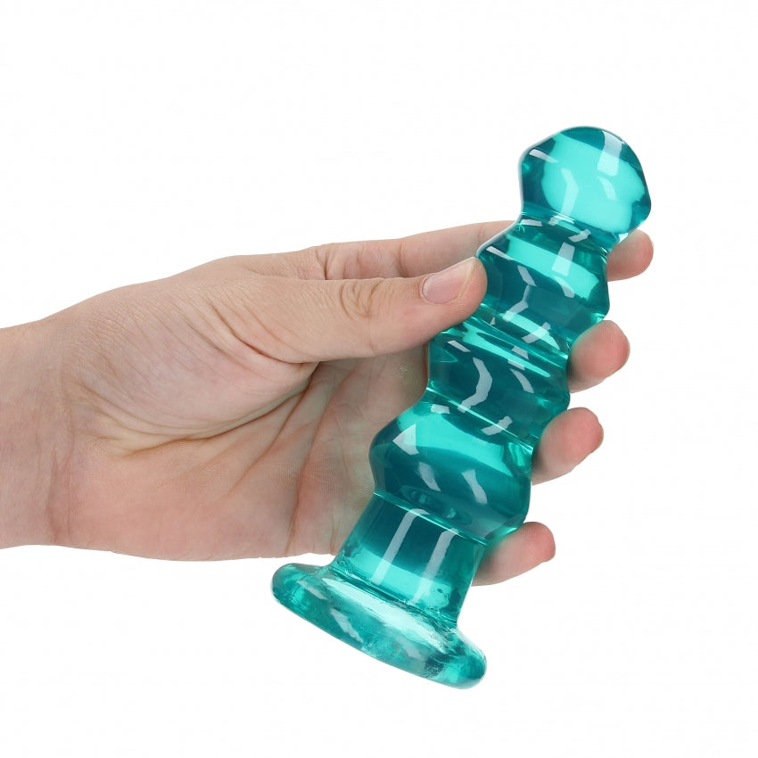 Crystal Clear 5.5" Curvy Dildo/Plug - Turquoise