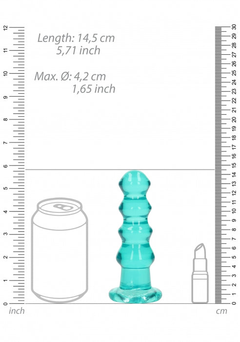 Crystal Clear 5.5" Curvy Dildo/Plug - Turquoise