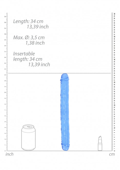 Crystal Clear 13" Double Dong - Blue