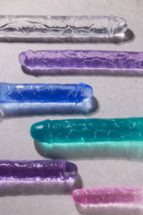 Crystal Clear 13" Double Dong - Purple