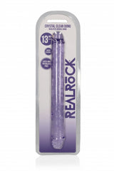 Crystal Clear 13" Double Dong - Purple