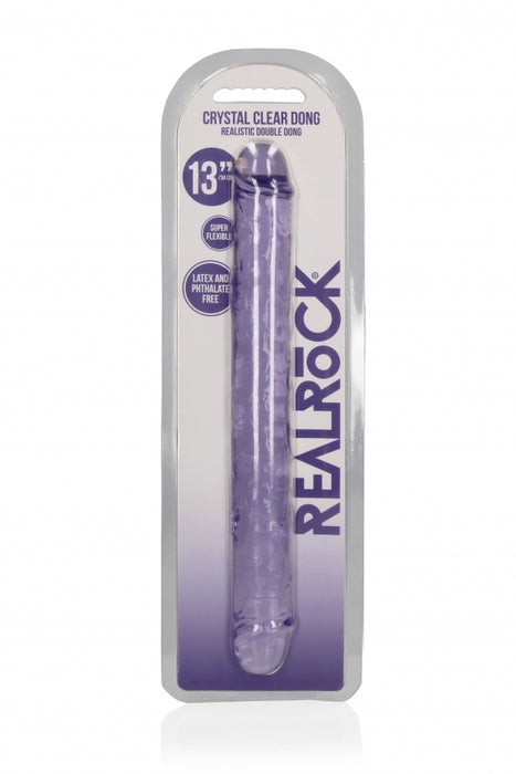 Crystal Clear 13" Double Dong - Purple