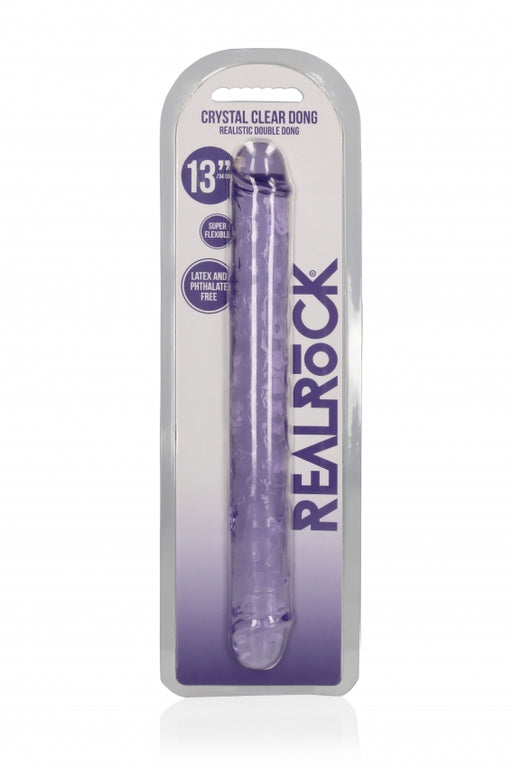 Crystal Clear 13" Double Dong - Purple