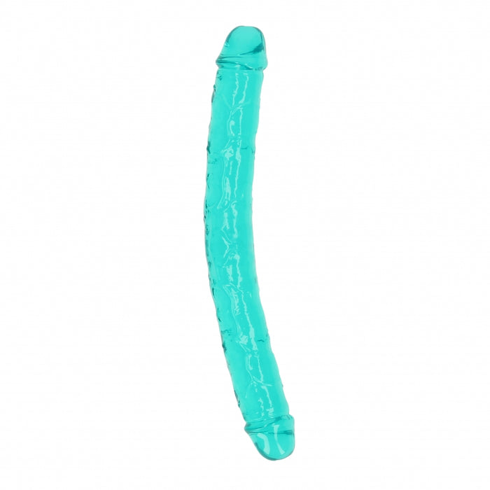 Crystal Clear 13" Double Dong - Turquoise