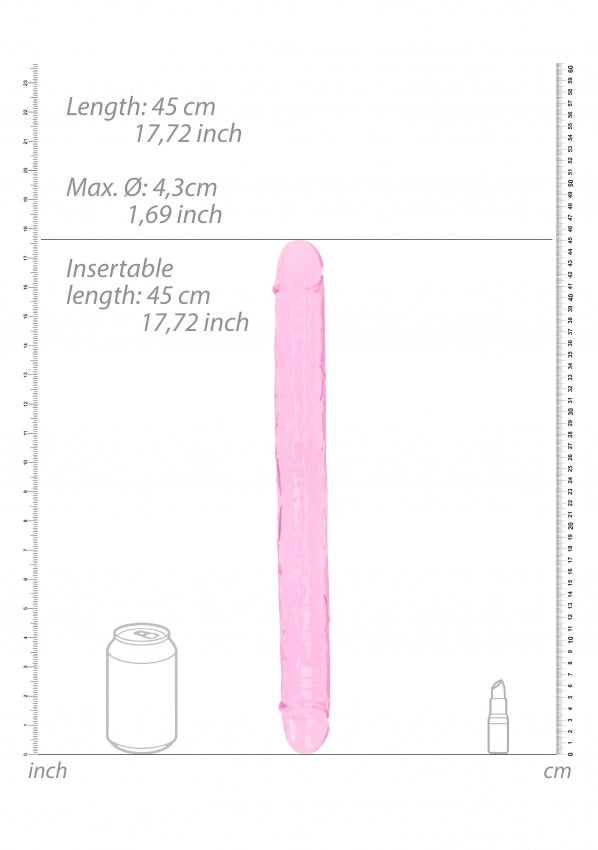 Crystal Clear 18" Double Dong - Pink