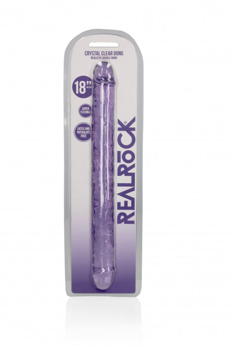 Crystal Clear 18" Double Dong - Purple