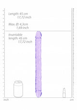 Crystal Clear 18" Double Dong - Purple
