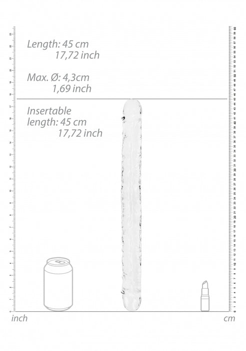 Crystal Clear 18" Double Dong - Translucent