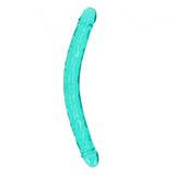 Crystal Clear 18" Double Dong - Turquoise