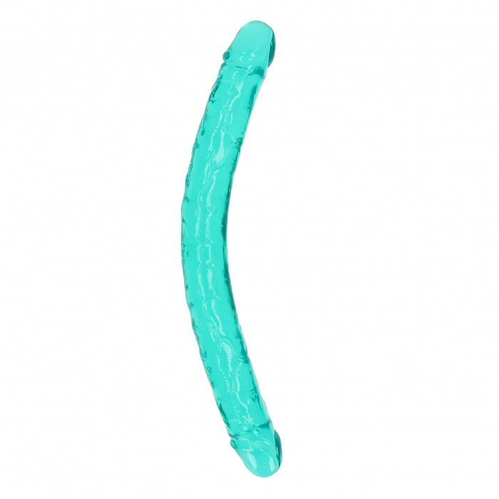 Crystal Clear 18" Double Dong - Turquoise