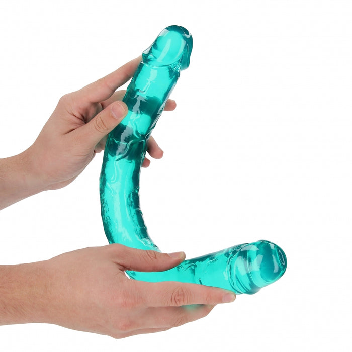 Crystal Clear 18" Double Dong - Turquoise