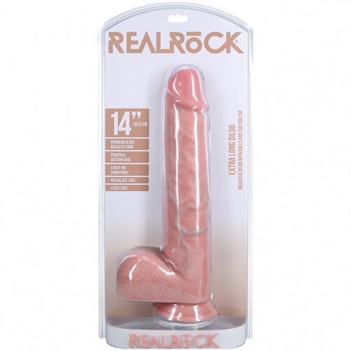 RealRock Ultra Realistic Skin - Extra Large Straight with Balls 14" / 35,5 cm - Flesh