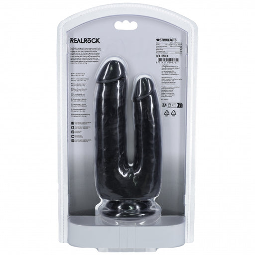 RealRock Ultra Realistic Skin - Double Trouble Dildo 5"/6" - 12,7/15,2 cm - Black