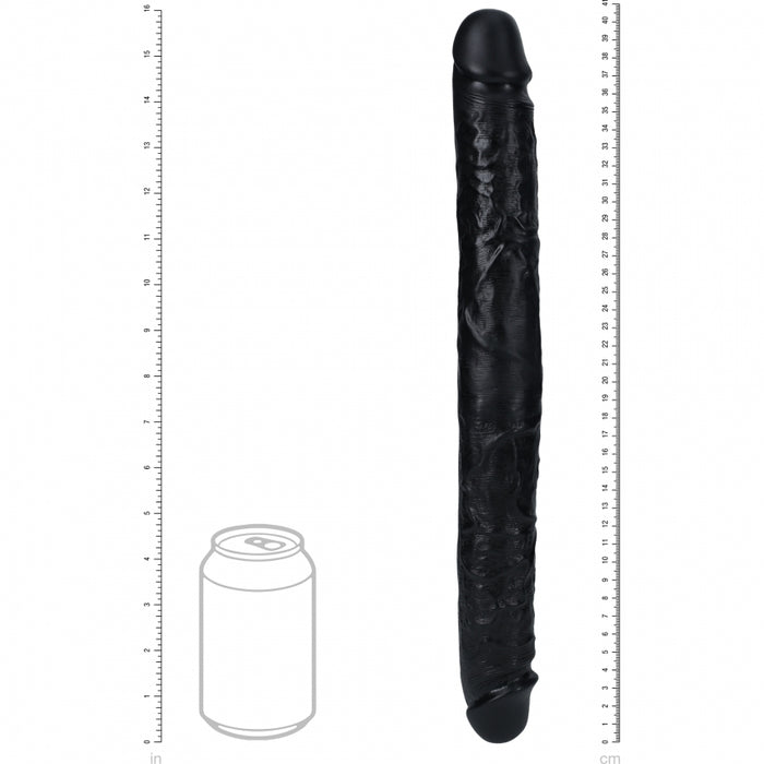 RealRock Ultra Realistic Skin - Thick Double Ended Dong 16" / 40,6 cm - Black