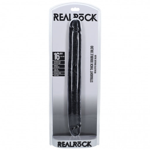 RealRock Ultra Realistic Skin - Thick Double Ended Dong 16" / 40,6 cm - Black