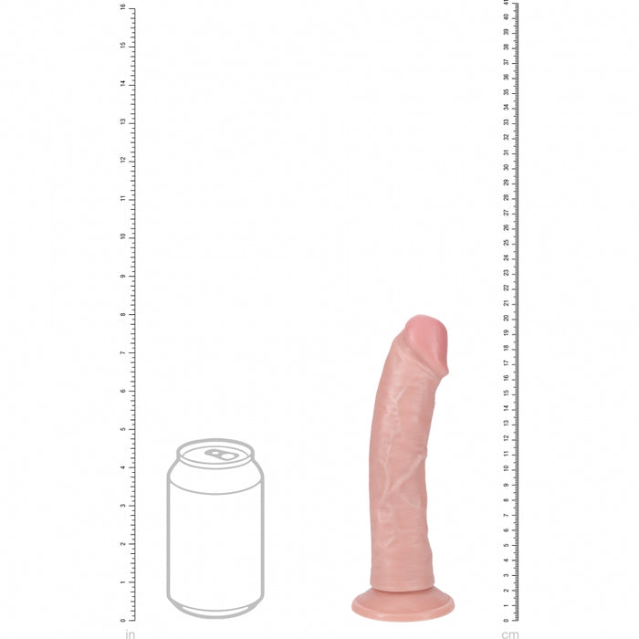 RealRock Ultra Realistic Skin - Vibrating & Rotating Rechargeable - Regular Curved 8" / 20,3 cm - Flesh