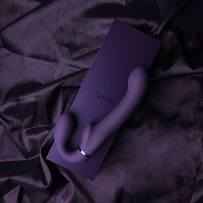 Ai - Dual Vibrating & Air Wave Tickler Strapless Strapon - Purple