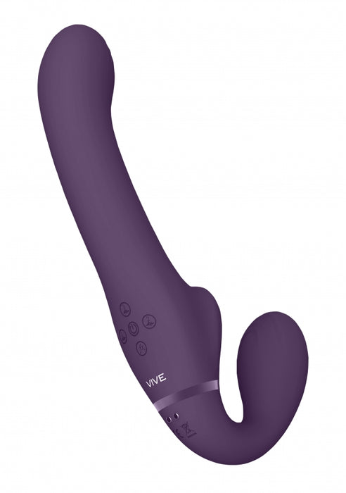 Ai - Dual Vibrating & Air Wave Tickler Strapless Strapon - Purple