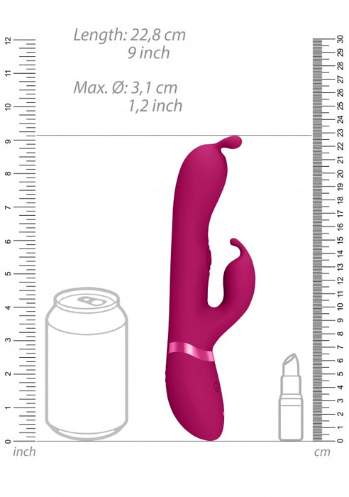 Gada - Vibrating Bunny Ear G-Spot Rabbit with Pulse Wave Shaft - Pink