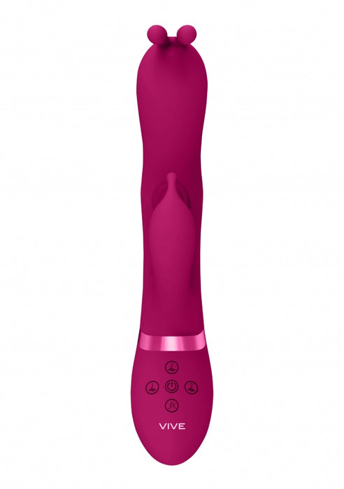 Gada - Vibrating Bunny Ear G-Spot Rabbit with Pulse Wave Shaft - Pink