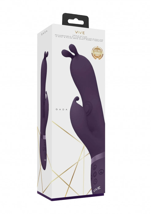 Gada - Vibrating Bunny Ear G-Spot Rabbit with Pulse Wave Shaft - Purple