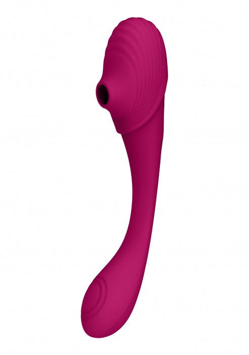 Mirai - Double Ended Pulse Wave & Air Wave Bendable Vibrator - Pink