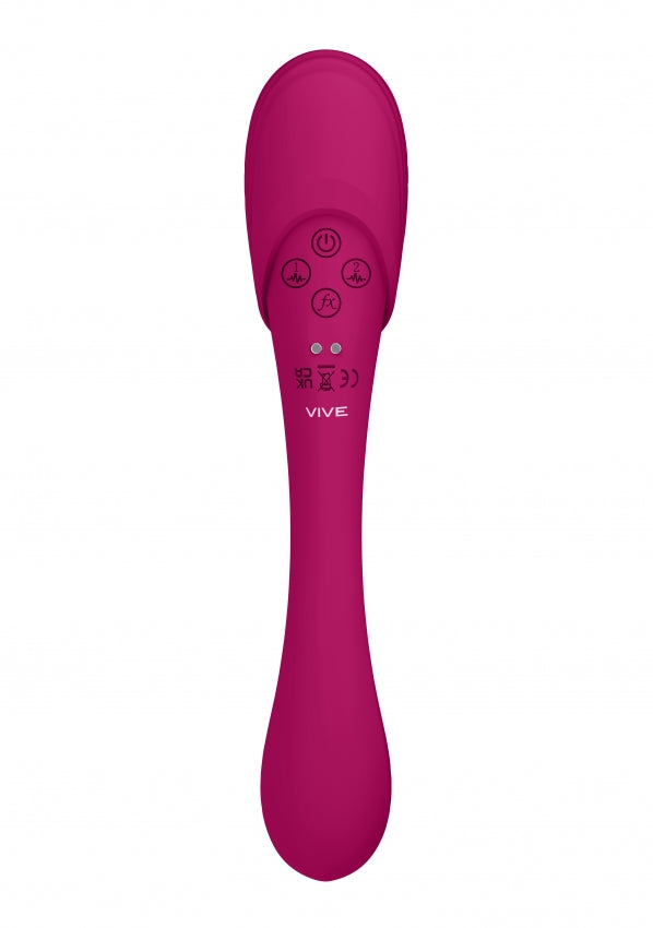 Mirai - Double Ended Pulse Wave & Air Wave Bendable Vibrator - Pink