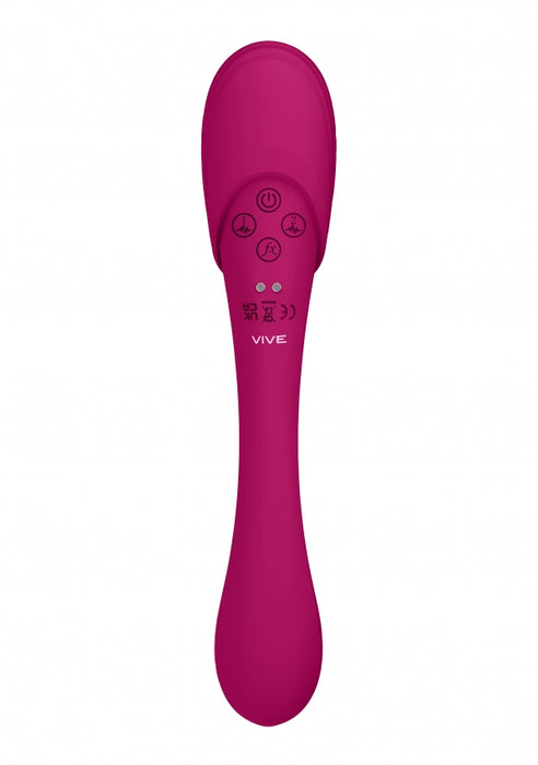 Mirai - Double Ended Pulse Wave & Air Wave Bendable Vibrator - Pink