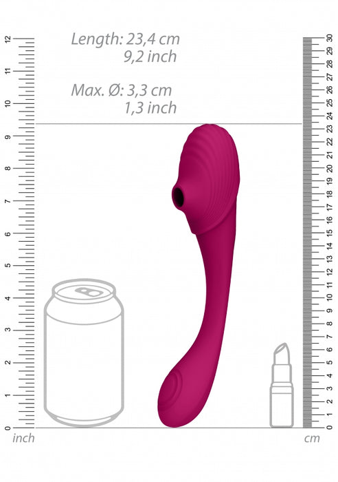 Mirai - Double Ended Pulse Wave & Air Wave Bendable Vibrator - Pink