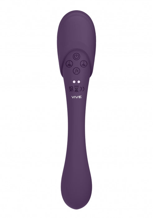 Mirai - Double Ended Pulse Wave & Air Wave Bendable Vibrator - Purple