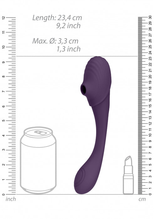 Mirai - Double Ended Pulse Wave & Air Wave Bendable Vibrator - Purple