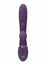 Kura - Thrusting G-Spot Vibrator with Flapping Tongue and Pulse Wave Stimulator - Purple