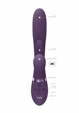 Kura - Thrusting G-Spot Vibrator with Flapping Tongue and Pulse Wave Stimulator - Purple