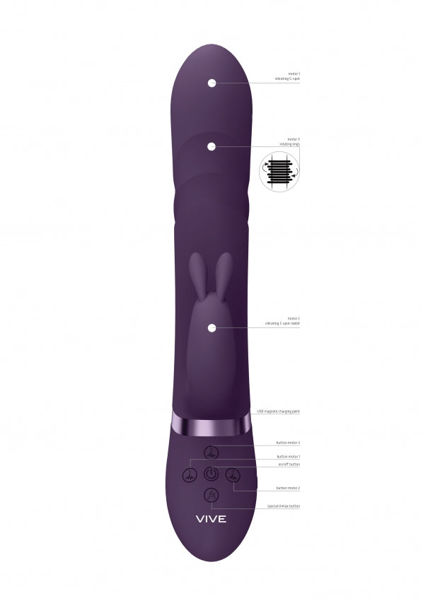 Nari - Vibrating and Rotating Beads, G-Spot Rabbit - Purple