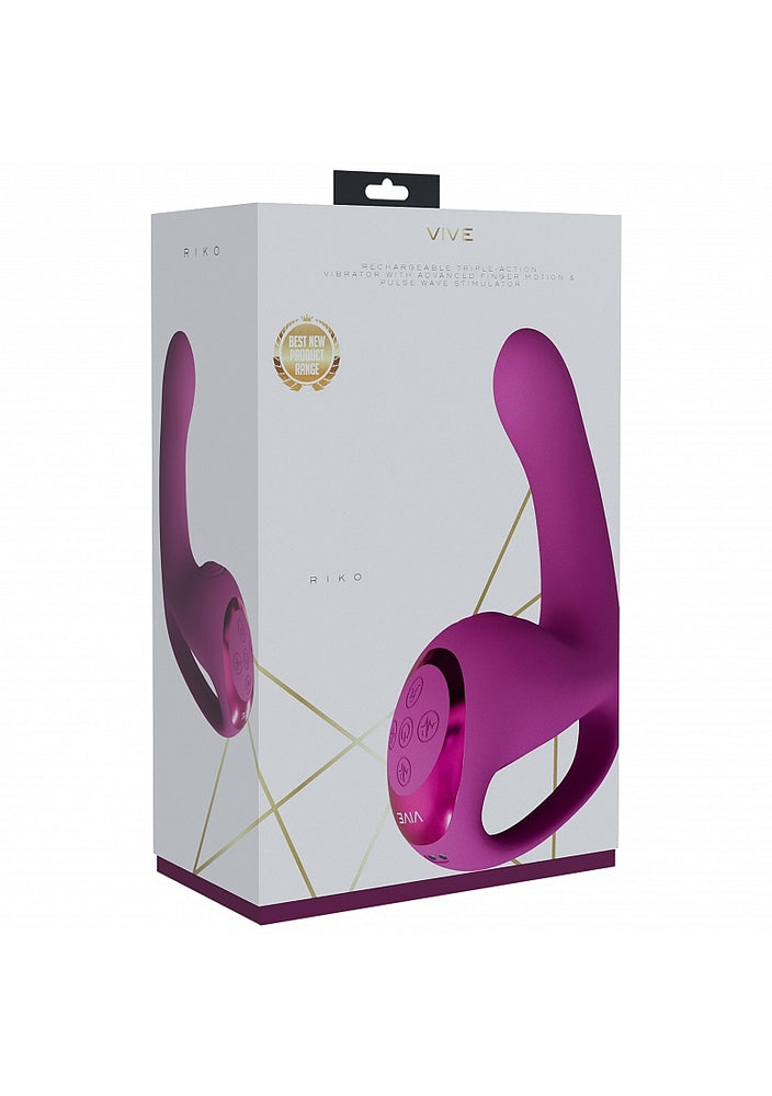 VIVE - Yuna - Rechargeable Dual Motor - Airwave Vibrator with Innovative G-Spot Flapping Stimulator - Pink