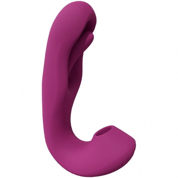 VIVE - Yuna - Rechargeable Dual Motor - Airwave Vibrator with Innovative G-Spot Flapping Stimulator - Pink