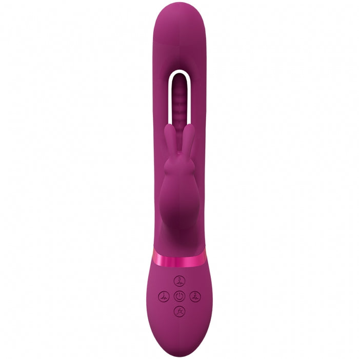 VIVE - Mika - Rechargeable Triple Motor - Vibrating Rabbit With Innovative G-Spot Flapping Stimulator - Pink