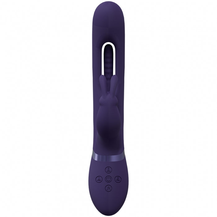 VIVE - Mika - Rechargeable Triple Motor - Vibrating Rabbit With Innovative G-Spot Flapping Stimulator - Purple